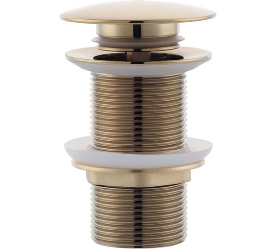 Донный клапан для раковины VIEIR латунный, без перелива, большой, матовое золото, VER21A-S 1