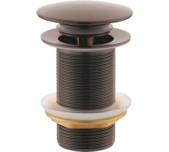 Донный клапан для раковины VIEIR латунный, без перелива, большой, графит VER21A-G 1