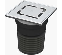 Трап универсальный Татполимер вертикальный выпуск, с рамкой и решеткой из нержавеющей cтали 150х150 ТП-73 65046