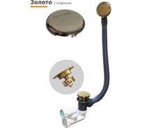 Слив-перелив Радомир автомат с сеточкой (золото, с сифоном) 2-19-3-0-9-000