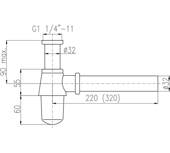 Сифон для умывальника RavSlezak MD0545CMAT