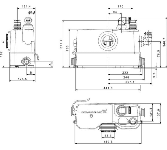 Канализационный насос Grundfos Sololift2 WC-1 97775314