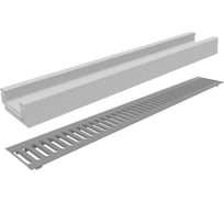 Лоток бетонный Gidrolica DN100 H80 мм со стальной оцинкованной решеткой A15 11000508