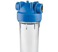 Корпус AQUA PRO прозрачный 10 SL, резьба 1/2 для холодной воды ВИ444