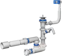 Сифон колбовый "МАСТЕР" с отводом к стиральной машине для моек и раковин Зубр 51869