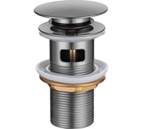 Сливной набор AQUATEK для раковины Push-open с переливом, оружейная сталь AQ6001BGM 00000144851