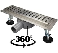 Трап для душа MPF 600 мм, линейный, нержавеющая сталь, комбинированный гидрозатвор ИС.110733