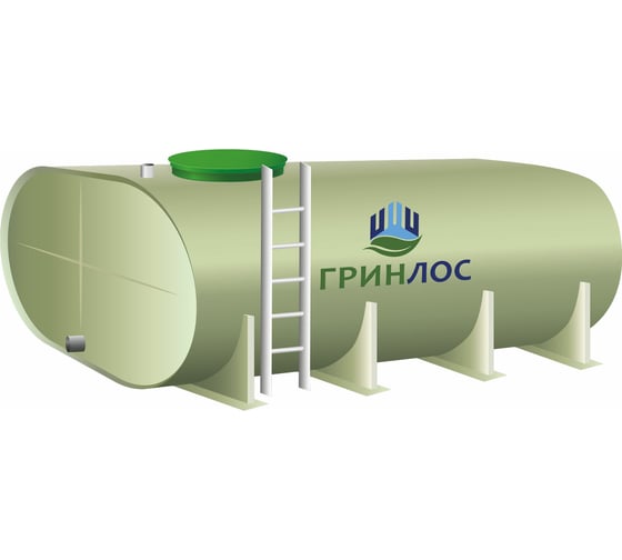 Горизонтальная овальная емкость Гринлос 1 м3, наземная GL061211
