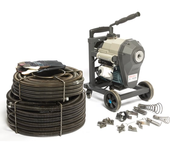 Электрическая прочистная машина REDLI 75-350 мм (в комплекте спирали 22 мм-20 м, 32 мм-20 м) K-1600 UNI