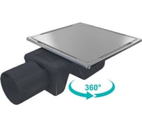 Душевой трап квадратный RGW SDR-15-15, 150×150 мм, хром, отверстие 50 мм, без ножек 60211515-01