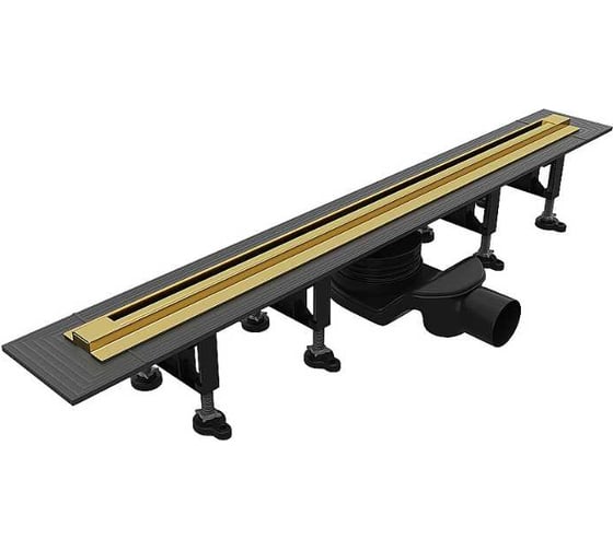 Душевой трап щелевой RGW SDR-55Gb-80, длина 800 мм, золото брашированное, отверстие 50 мм, с сифоном и ножками 79215580-06 1