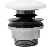 Управляемый нажатием донный клапан GSI из латуни, хром/крышка белая PCS11