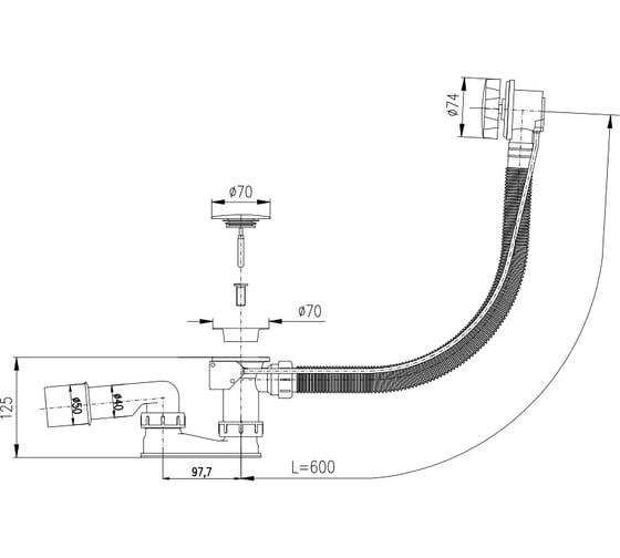 Сифон для ванны RavSlezak MD0588PSM