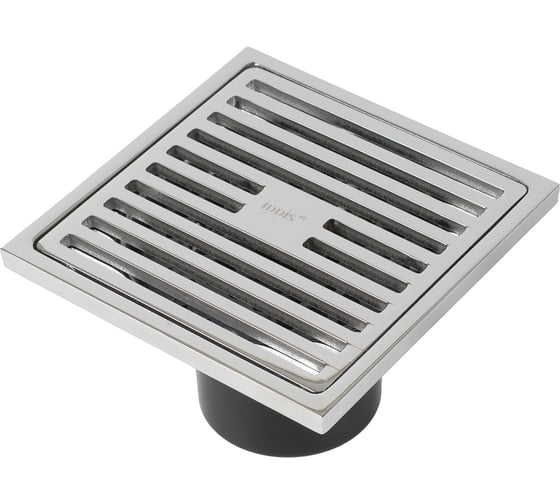 Трап душевой IDDIS вертикальный выпуск, сухой затвор, 10×10 см, хром матовый 980CV10SB3DDZ