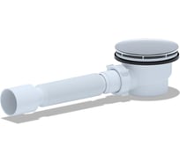 Сифон для душевого поддона AQUATEK 1 1/2х90,h 65 с гофрой 375х40/50, металл 00000150587