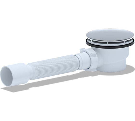 Сифон для душевого поддона AQUATEK 1 1/2х90,h 65 с гофрой 375х40/50, металл 00000150587