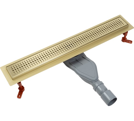 Лоток душевой IDDIS, сифон 360, комбинированный затвор, перфорированная решетка, 600 мм, золото, 975B6MG20DZ