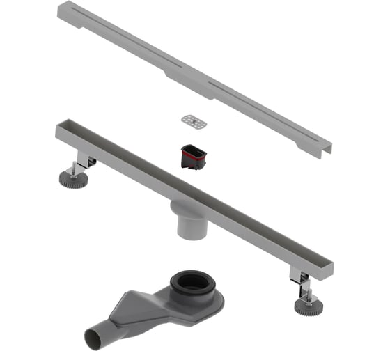 Душевой трап RGW SDR-52Gr-60 двухлинейный щелевой 600 Серый O 50 мм сифон + ножки, под плитку 76215260-11