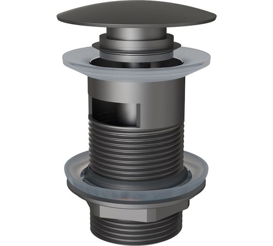 Донный клапан для раковины Knotlor с переливом, оружейная сталь, BM9011GM