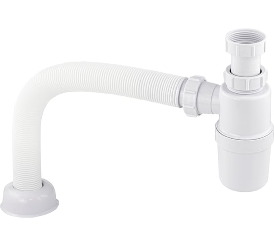 Сифон для раковины Санакс 1 1/4 × 32 × 40 мм с гофрой, без выпуска, АБС пластик, цвет белый 8006
