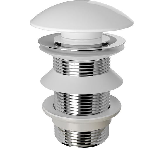 Донный клапан керамический AQUEDUTO RALO Push-Open, белый глянцевый RAL0110