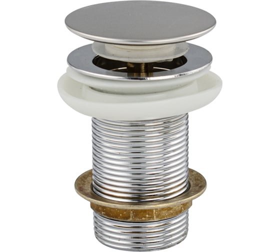 Верхняя часть (донный клапан) сифона Санакс - автомата на раковину без перелива, из нержавеющей стали, цвет ХРОМ 0-623