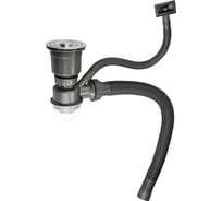 Сифон для мойки FABIA большая горловина с переливом, с отводом под сливной шланг и со съёмной корзинкой для мусора 8733