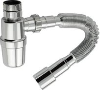 Сифон для мойки, раковины с гофрой Санакс хромированный, без горловины 8004