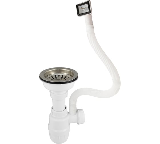 Сифон для мойки Санакс большая горловина с переливом 8728