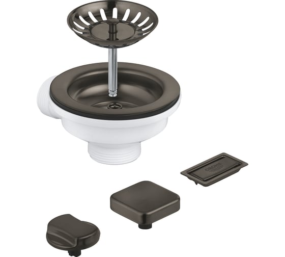 Сливной гарнитур Grohe для кухонной мойки с 1 чашей темный графит матовый 40996AL0
