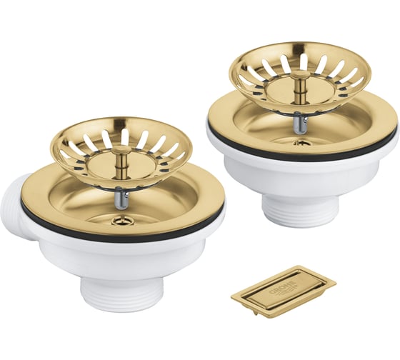 Сливной гарнитур Grohe для кухонной мойки холодный рассвет матовый 40997GN0