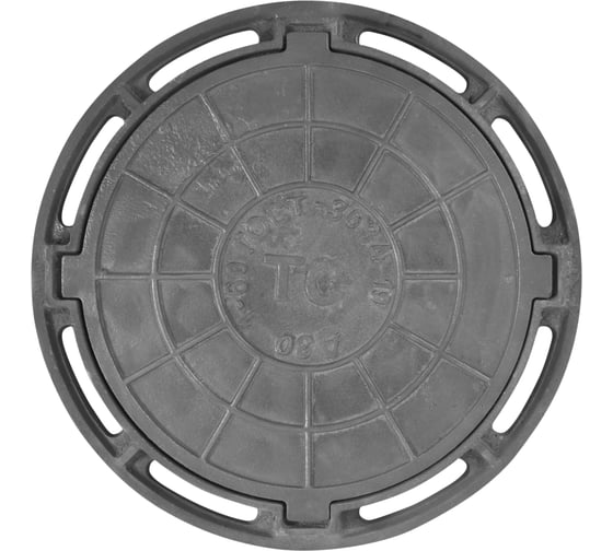 Люк чугунный SAFA INDUSTRIAL тип Т, 4-х ушковый, без замка, h=80 мм (ТС), 18008