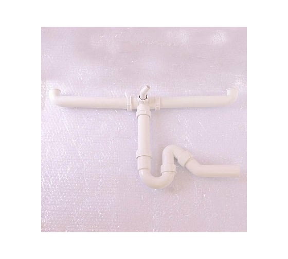 Сифон для двойных моек Viega 1 1/2"х40, межцентровое 180-600, штуцер для шланга, универсальный отвод 124205
