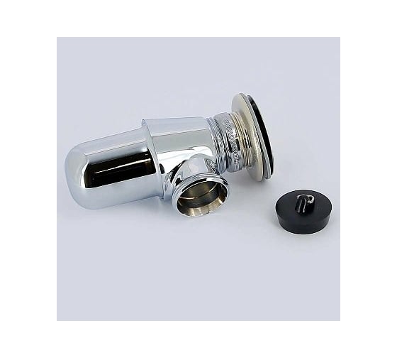 Бутылочный сифон Viega 1 1/4"х32, с пробкой, без розетки, универсальный отвод, хром 105631
