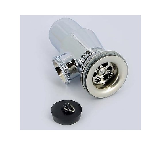 Бутылочный сифон Viega 1 1/4"х32, с пробкой, без розетки, универсальный отвод, хром 105631