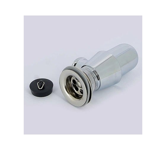 Бутылочный сифон Viega 1 1/4"х32, с пробкой, без розетки, универсальный отвод, хром 105631
