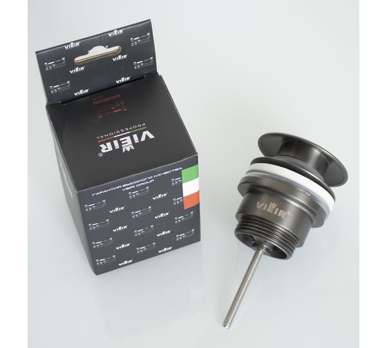 Донный клапан ViEiR click-clack с переливом графит для раковины VER26G (V)