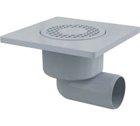 Сливной трап Alca Plast 150х150/50 мм боковой сток, решетка серая, гидрозатвор мокрый APV3