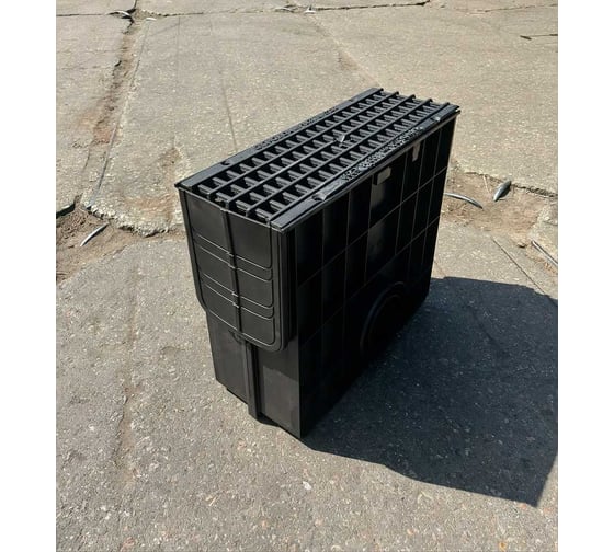 Пескоуловитель пластиковый Gidrolica Standart DN150, чугунная ячеистая решетка, класс C250 818517