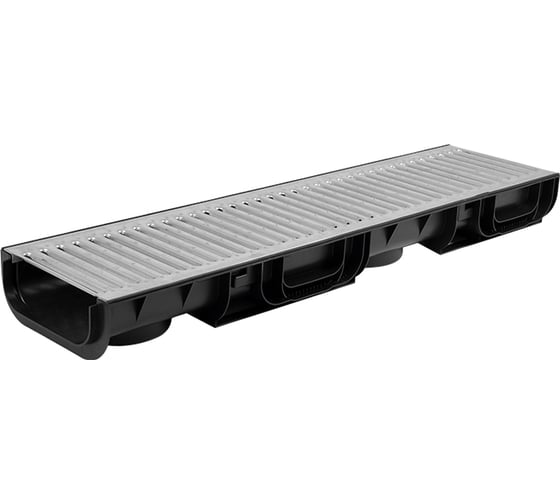 Лоток Ecoteck STANDART 200.96 h100 с решеткой стальной штампованной кл.А15 (черный) ДИ 24205000