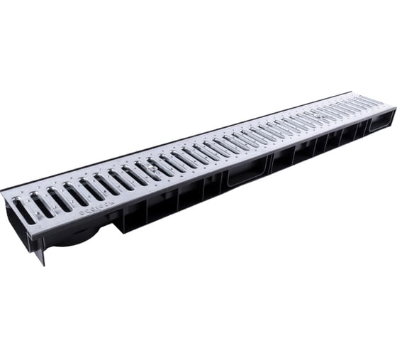 Лоток Ecoteck ParkLine DN100 h59 с решеткой стальной A15 (черный) ДИ 27305000