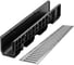 Лоток водоотводный пластиковый Gidrolica Standart DN100 H165, со стальной штампованной оцинкованной решеткой, класс А15 807508 1