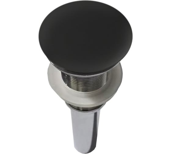 Донный клапан Vincea Солид Серфейс (Solid Surface), черная матовая крышка, без перелива, DBS-616MB