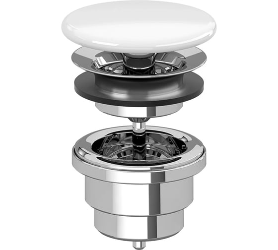 Донный клапан с решеткой незапираемый Villeroy & Boch белый 68350001 00369517