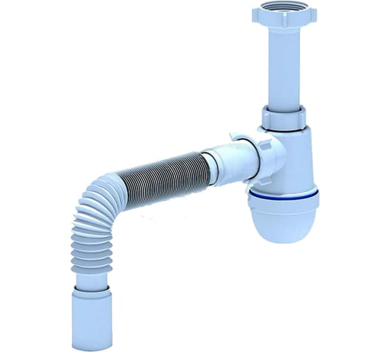 Сифон для кухни СаМат Плюс без гофры, 1 1/2"x40 мм, с носиком 13415