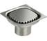 Трап душевой Санакс 100х100 мм, вертикальный выход 50 мм, с сухим затвором слива воды, из нержавеющей стали, цвет САТИН 1171 1
