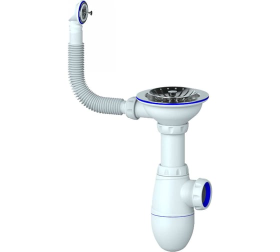 Сифон Unicorn B411 3 1/2х40 с круглым переливом винт, шток, ручка - латунь 533278