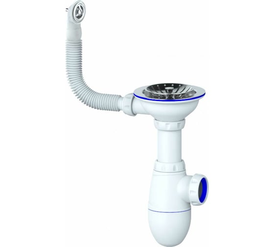 Сифон Unicorn B411P 3 1/2х40 с круглым переливом винт, шток, ручка - пластик 538079