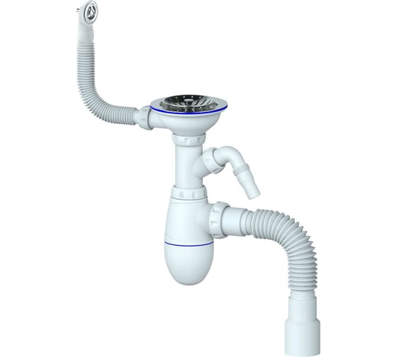Сифон Unicorn B436VP 3 1/2х40 с круглым перел, с носиком, с гофрой 40х40х50 544821