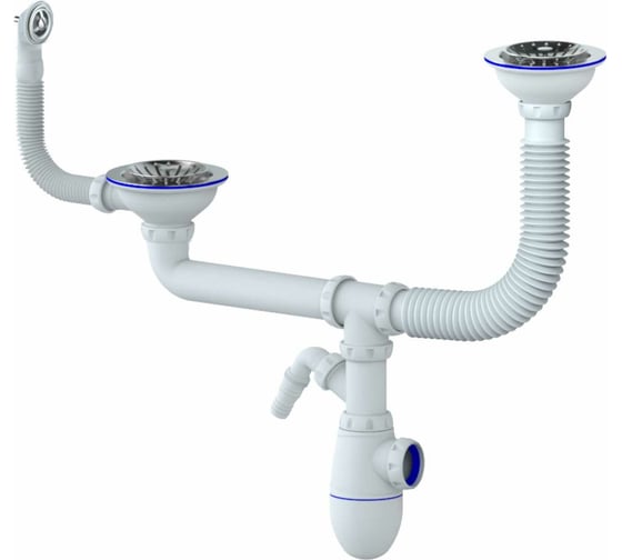 Сифон Unicorn B710V 3 1/2х40 двойной, с носиком 544823 1